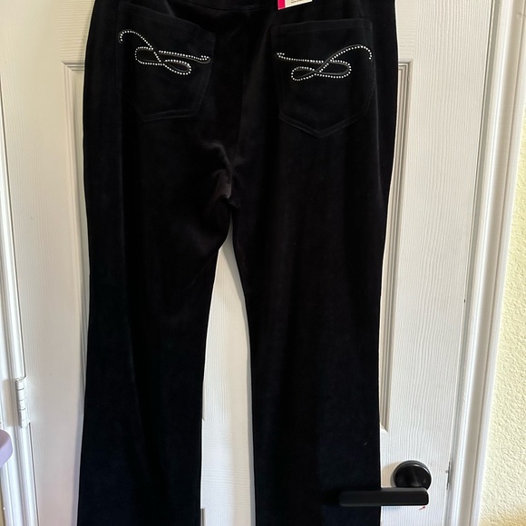 Style & Co. Womens Embellished Boot Leg Velour Pants- NWT XL Black - Picture 4 of 6